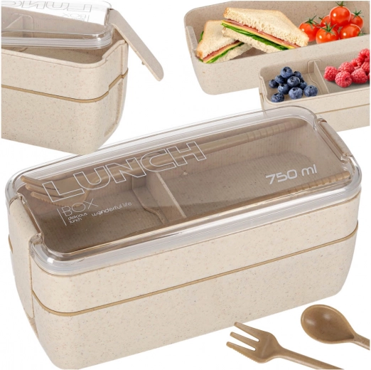Lunch box modulare con divisori 750 ml, beige