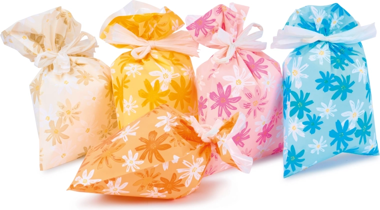 Sacchetto di cellophane 16 × 25 cm con motivo floreale