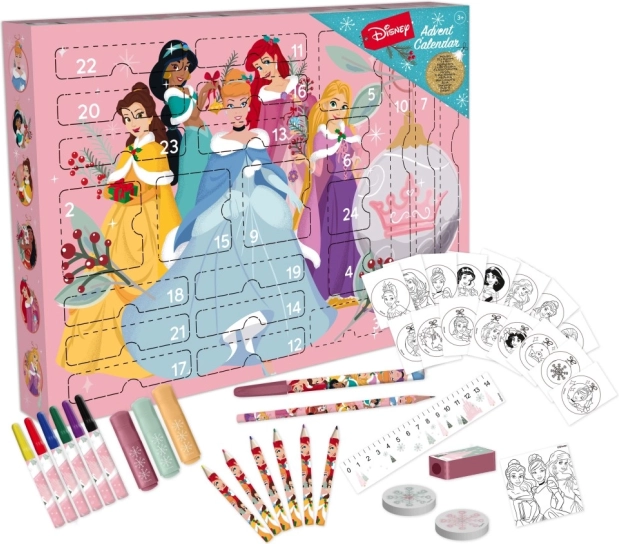 Calendario dell’Avvento Disney Principesse – set creativo di cancelleria