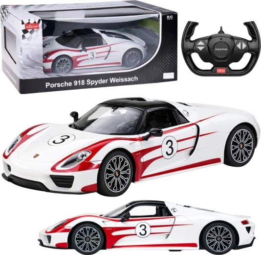 Auto RC Porsche 918 Spyder Weissach 1:14 bianco – Rastar