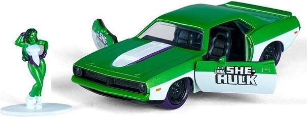 Jada She-Hulk Plymouth Barracuda 1973 1:32 con personaggio
