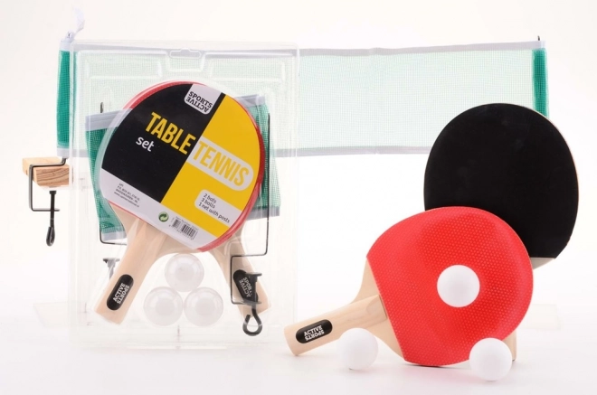 Set da ping-pong Sports Active con 3 palline e rete - 1 pezzo