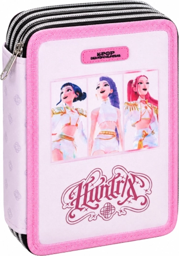 Astuccio scolastico a tre scomparti KPop Demon Hunters Huntrix – completamente accessoriato - 1 pezzo