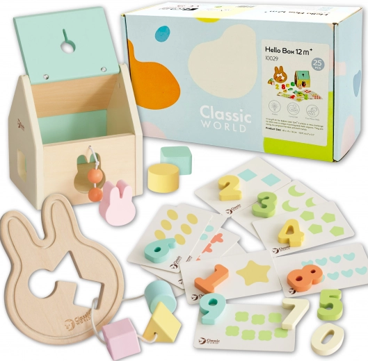 Classic World box di avvio pastello per neonati – prime attività educative 12–18 mesi