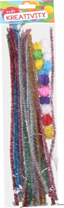 Set creativo chenille e pom pom 30 pz