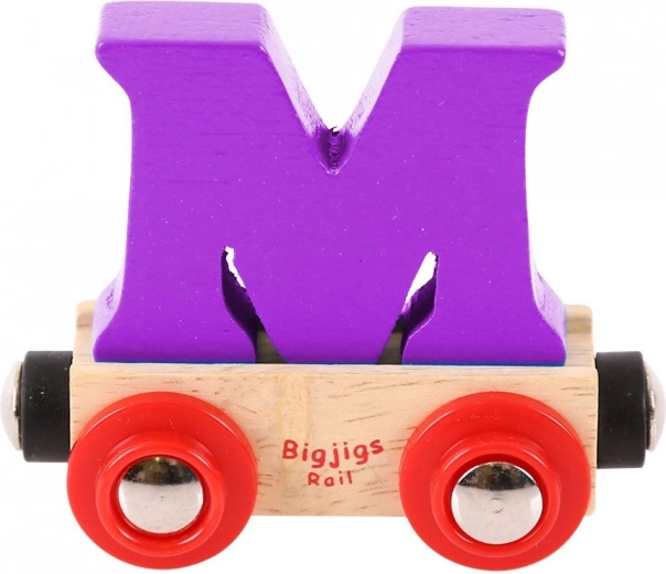Vagoncino di legno con lettera M BIGJIGS RAIL