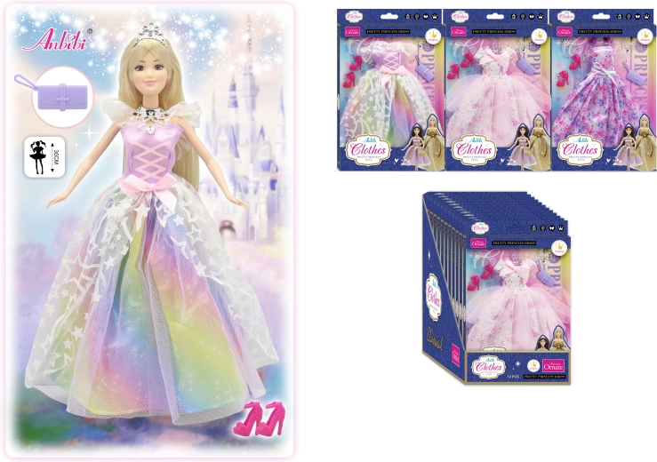 Classico abito da principessa per bambole 30 cm SPARKYS (più varianti)