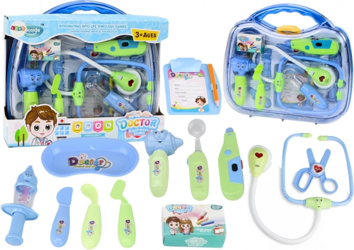 Set medico del piccolo dottore in valigetta Si illumina Suona blu