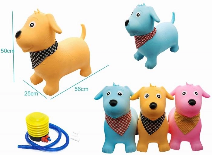 Cagnolino saltellante in gomma con pompetta