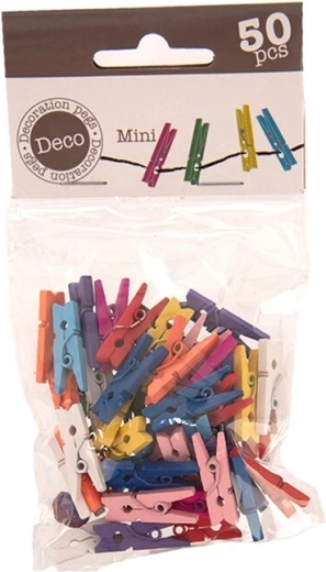Mini mollette in legno colorate da 2,5 cm (50 pz)