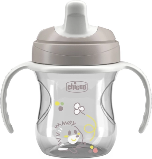 Chicco bicchiere per l’allenamento con manici, grigio, 6m+