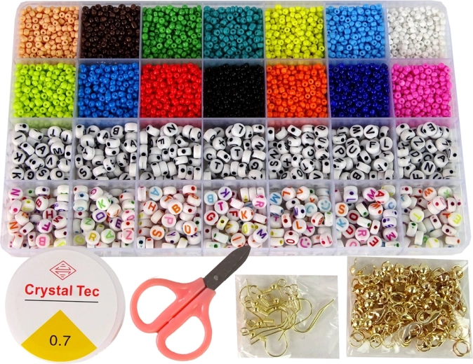 Set di perline per creare gioielli Lettere Parole 14 colori