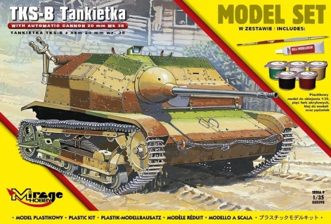 Tks-b tanketta polacca con cannone nkm 20 mm wz. 38 kit 1:35