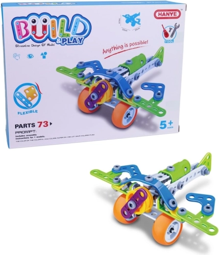 Set di costruzioni Malý Mechanik Junior aeroplano, 73 pezzi