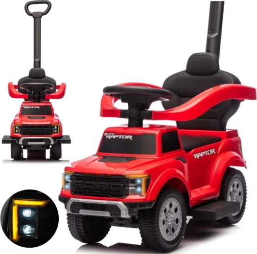 Cavalcabile per bambini Milly Mally con maniglione di guida Ford F-150 3v1 rosso