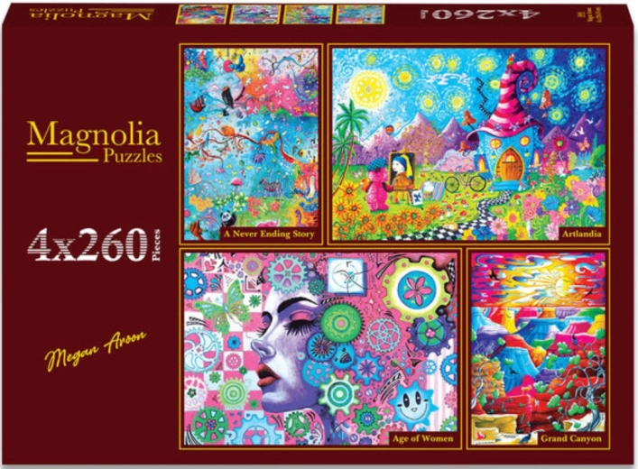 Puzzle Magnolia Storia infinita – Mondo artistico, Forza delle donne e Grand Canyon (4x260 pezzi)