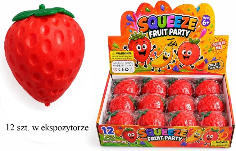 Pallina antistress da schiacciare fragola - 1 pezzo