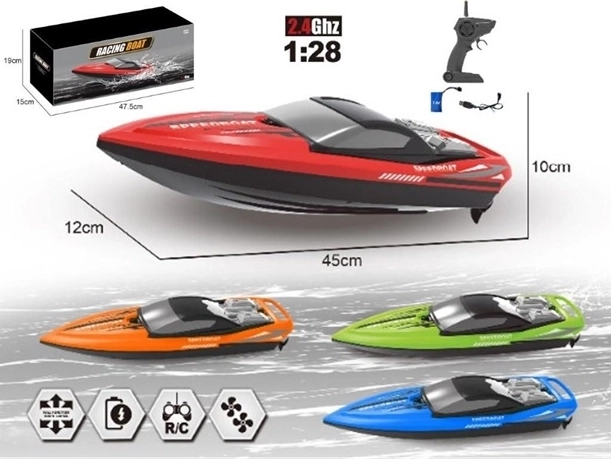 Motoscafo RC 2,4 GHz con ricarica USB