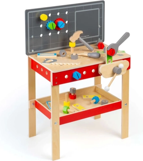 Bigjigs Toys banco da lavoro in legno per bambini con attrezzi