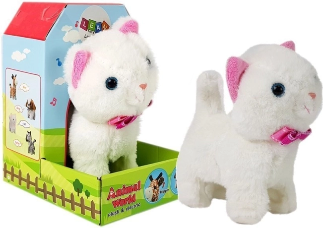 Gatto bianco interattivo a batterie