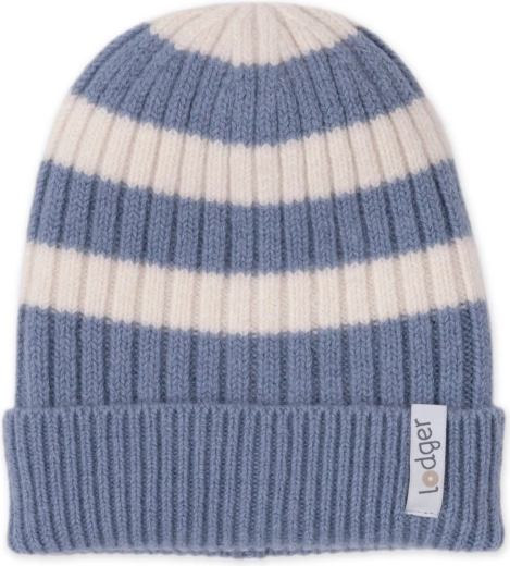 Cuffia in merino Lodger stripe stone (3–6 mesi)