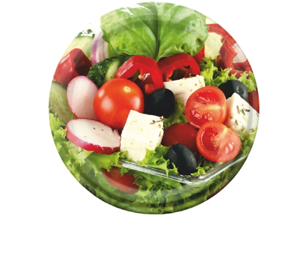 Set di coperchi per conserve 82 mm con motivo verdure, 10 pz