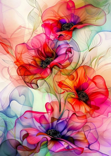 Puzzle Enjoy onde floreali multicolori 1000 pezzi
