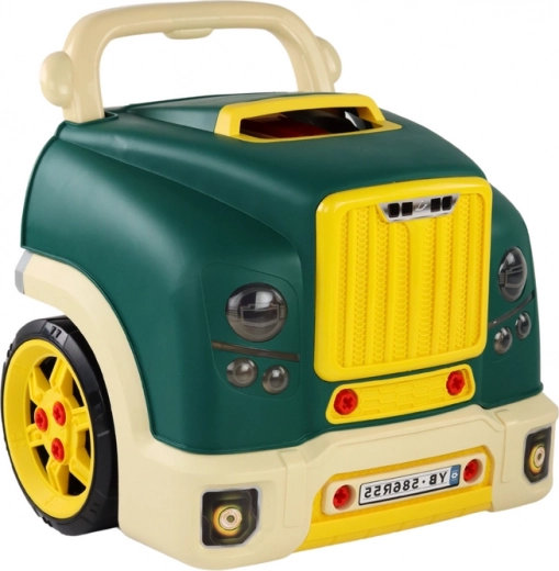 Camion verde smontabile – officina per bambini con attrezzi