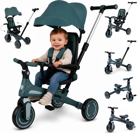 Triciclo per bambini Tiny Bike 5 in 1 che cresce con il bambino – Verde