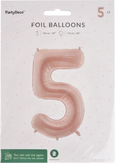 Palloncino in foil numero 5 beige 72 cm