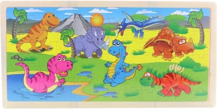 Puzzle in legno dinosauri 96 pezzi