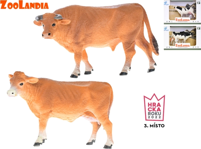 Zoolandia mucca e toro figurine in plastica 13–14 cm