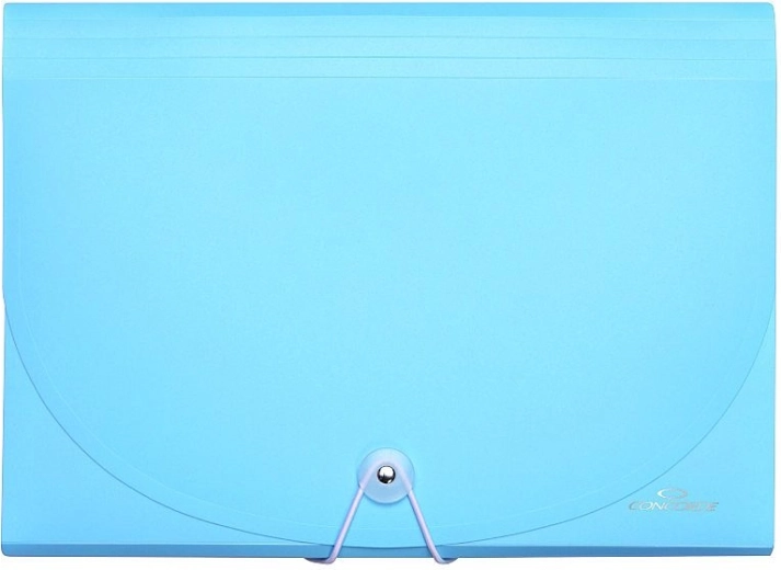 Cartellina portadocumenti A4 con elastico, 7 tasche, azzurro pastello