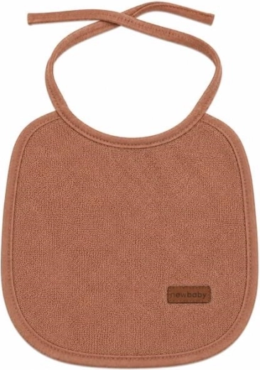 Bavaglino per bambini in spugna New Baby con rivestimento in PVC marrone - 1 pezzo