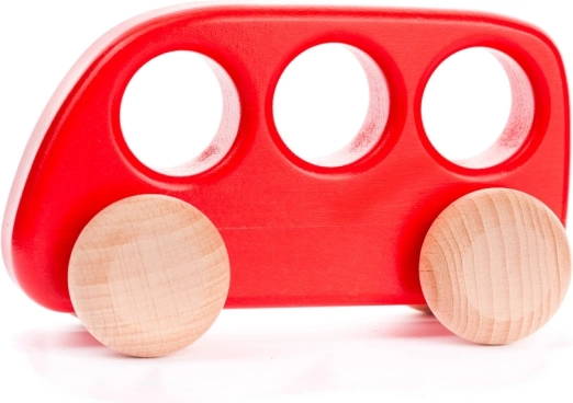 Autobus rosso in legno Bajor