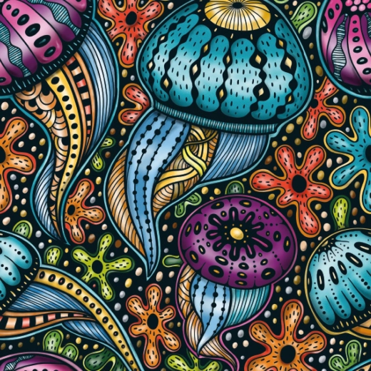 Puzzle quadrato Q Life Meduse colorate 72 pezzi