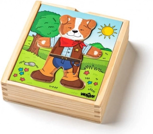 Puzzle in legno da vestire - cagnolino