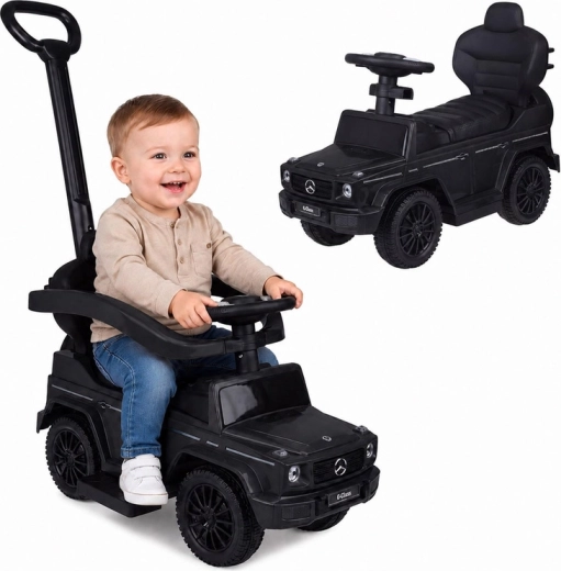 Cavalcabile Mercedes Classe G 2 in 1 con maniglione di guida e suoni