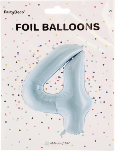 Palloncino in foil numero 4 blu 86 cm