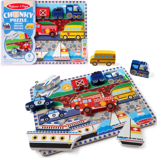 Puzzle a incastro in legno con veicoli Melissa & Doug