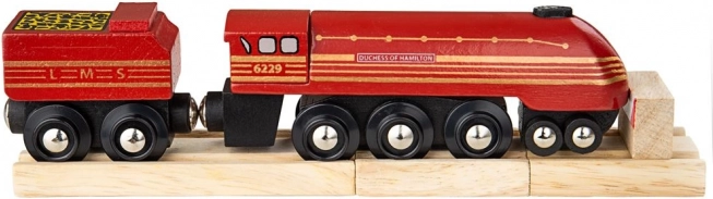 Locomotiva in legno Duchess of Hamilton con binari BIGJIGS RAIL