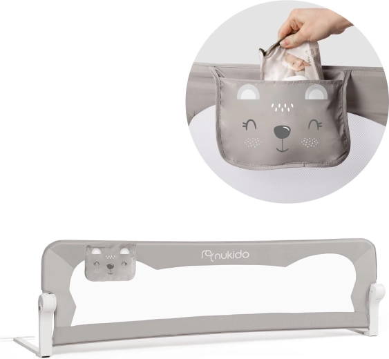 Sponda letto per bambini 150 × 42 × 35 cm Nukido grigia