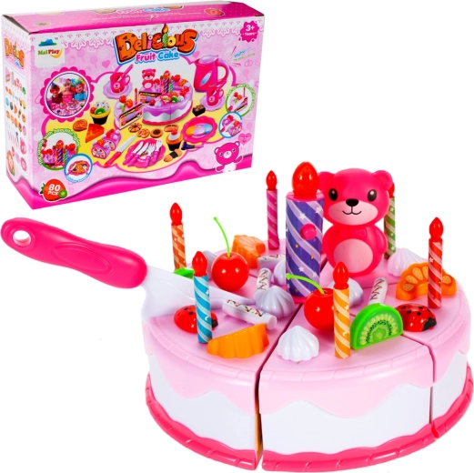 Torta rosa con set da tè e teierina – giocattolo per bambini