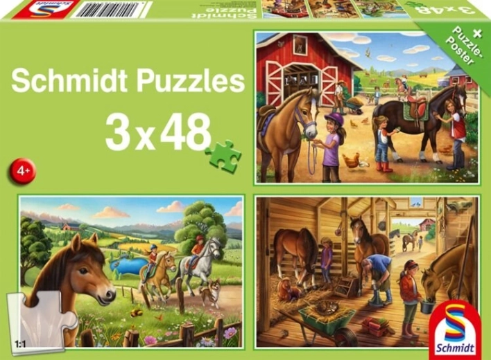 Puzzle SCHMIDT i miei cavallini preferiti 3×48 pezzi