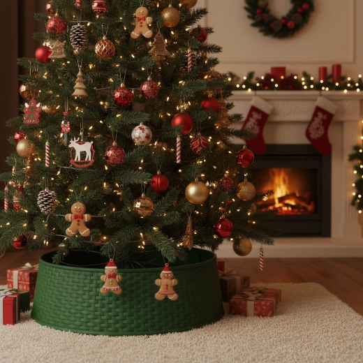 Copertura verde per supporto dell'albero di Natale