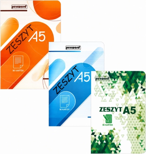 Quaderno scolastico A5, a quadretti, 96 fogli, mix di motivi Penword - 1 pezzo