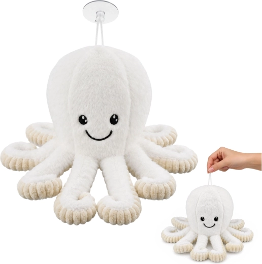 Polpo di peluche con ventosa bianco 16 cm - 1 pezzo