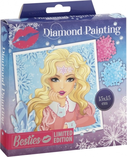 Kit di diamond painting con cornice Besties 15×15 cm