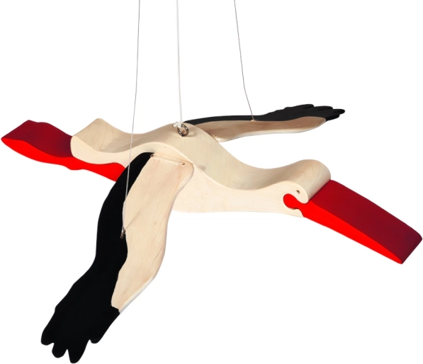 Cicogna in legno da appendere FAUNA