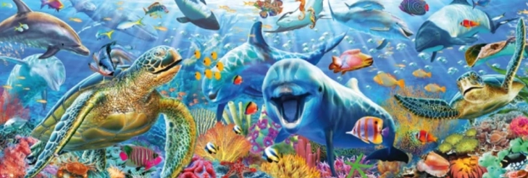 Puzzle panoramico Vita marina 150 pezzi